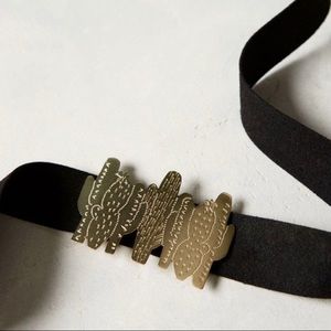 Anthropologie Cactus suede belt